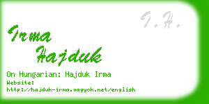 irma hajduk business card